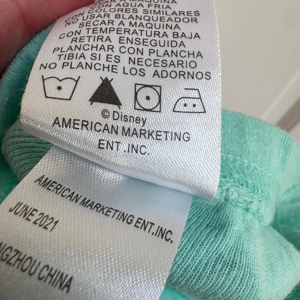 Disney 2T Girls Jasmine Aladdin Mint Green Pajama Shorts